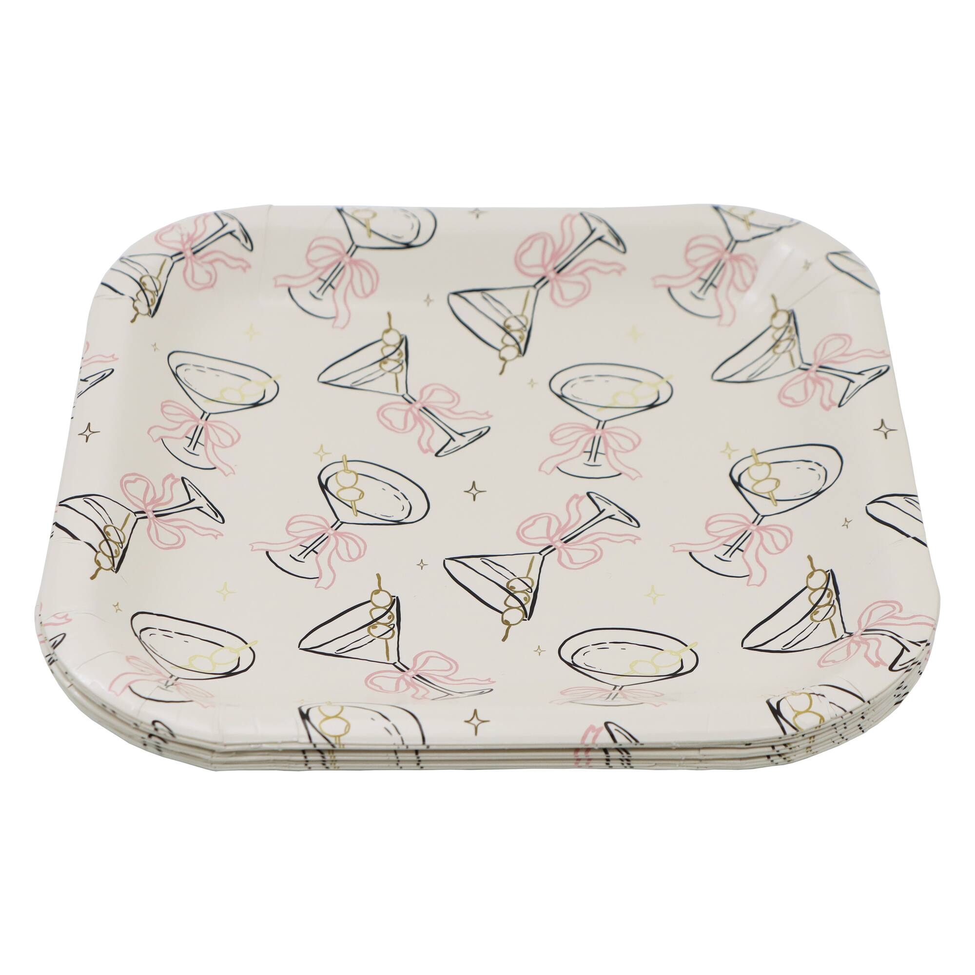 24 Packs: 10ct. (240 total) 7" Square Martinis Snack Plates by Celebrate It™